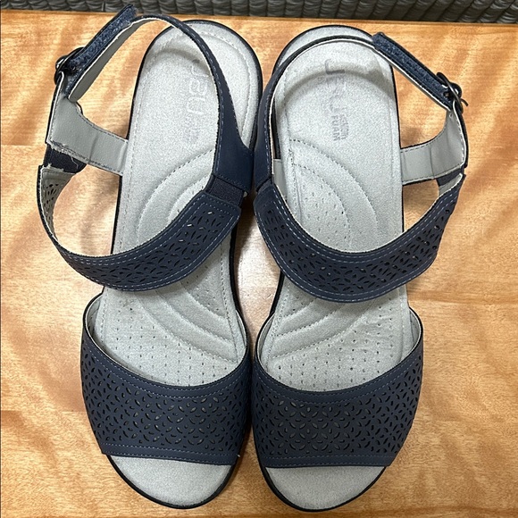 JBU Blue Perforated Sandals - Picture 2 of 12